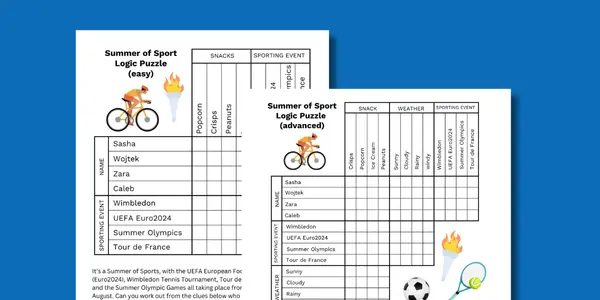 Sports Logic Puzzle Preview