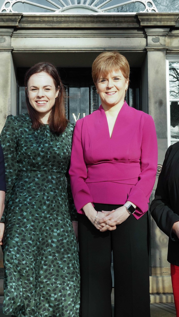 A photograph showing Kate Forbes (Cabinet Secretary for Finance) with Nicola Sturgeon (First Minister), Fiona Hyslop (Cabinet Secretary for Economy, Fair Work and Culture) and Jenny Gilruth (Government as Minister for Europe and International Development)