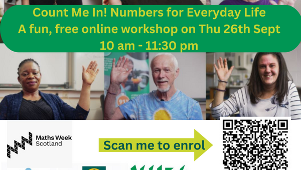 Count Me In Numbers for Everyday Life A fun online workshop on Thu 26th Sept 10 am 1130 pm