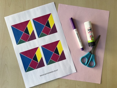 Tangram Heart Card Materials