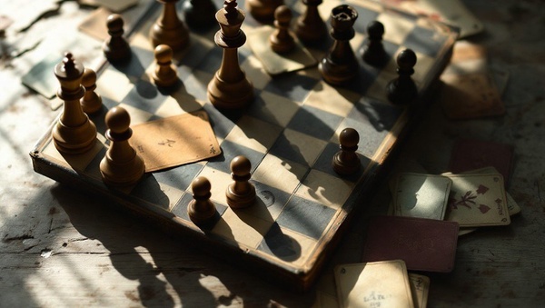 Chess shadows play stockcake