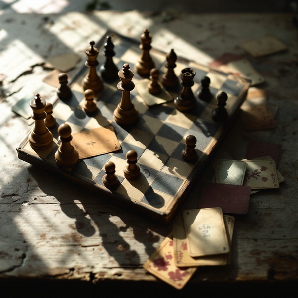 Chess shadows play stockcake